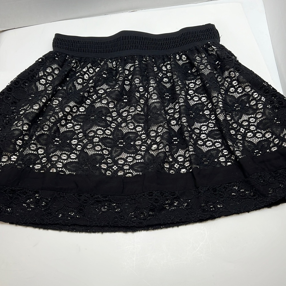 Joe Benbasset Lace Skater Skirt Black Size Large